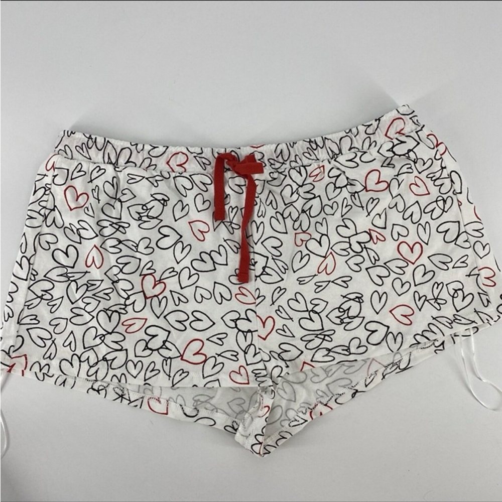 Topshop White Heart-Print Pajama SHORT ONLY